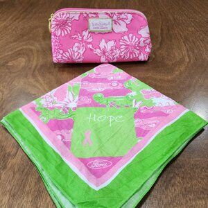Lilly Pulitzer Cosmetic Bag Plus Bandana Hope Ford Motor Company
